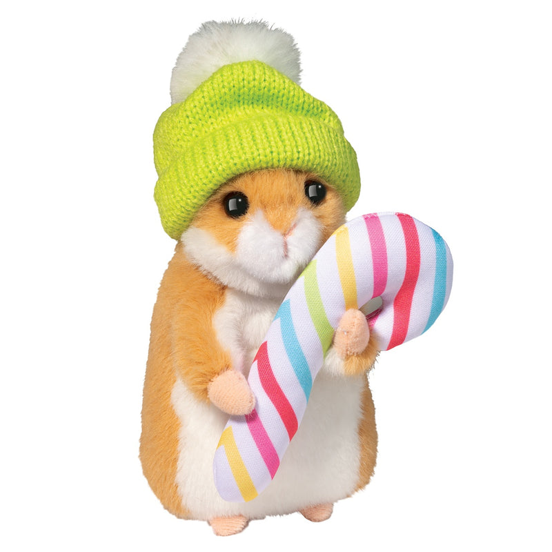 Hamster with Winter Hat & Candy Cane