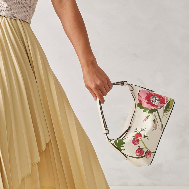 Roxbury Crescent Shoulder Bag in Meadow Bouquet Cottage Cream