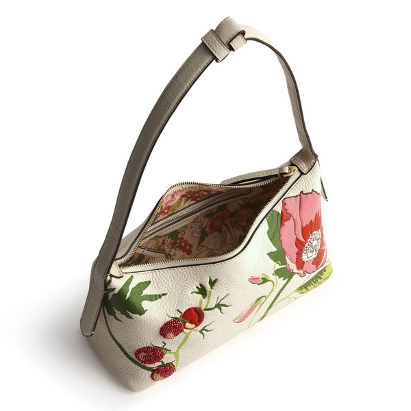 Roxbury Crescent Shoulder Bag in Meadow Bouquet Cottage Cream