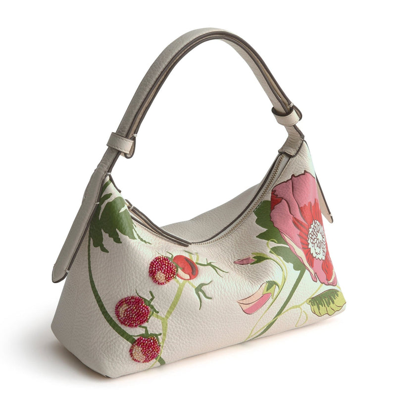 Roxbury Crescent Shoulder Bag in Meadow Bouquet Cottage Cream