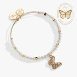 Filigree Butterfly and Crystal Beaded Bracelet