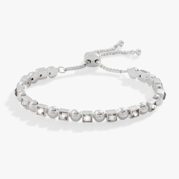 Square Crystal Bolo Tennis Bracelet