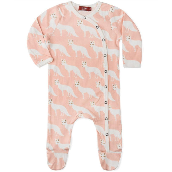 Footed Romper Pink Fox - Raymond's Hallmark