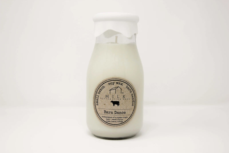 Milk Bottle Candle 13oz Barn Dance - Raymond's Hallmark