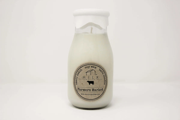 Milk Bottle Candle 13oz Farmers Market - Raymond's Hallmark
