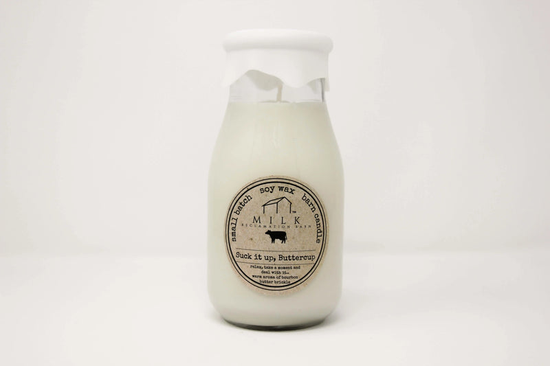 Milk Bottle Candle 13oz Suck It Buttercup - Raymond's Hallmark