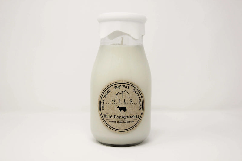 Milk Bottle Candle 13oz Wild Honeysuckle - Raymond's Hallmark