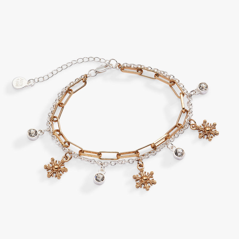 Snowflake Multi-Charm Adjustable Bracelet